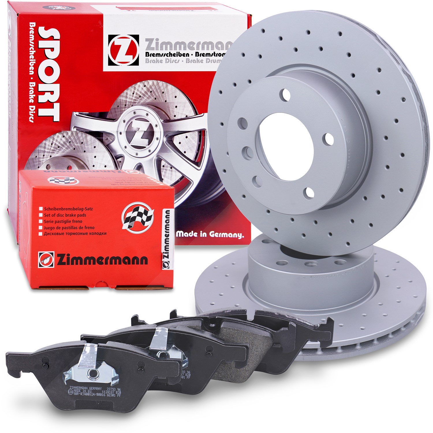 Zimmermann SPORT-Scheiben + Beläge Vorne Belüftet [Hersteller-Nr. 10697836] für BMW