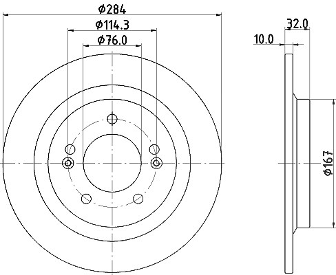 Hella 1x Bremsscheibe [Hersteller-Nr. 8DD355134-401] für Hyundai, Kia