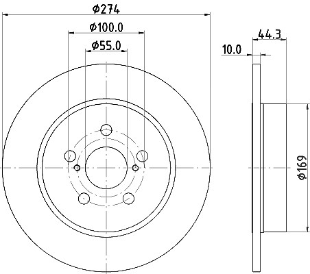 Hella 1x Bremsscheibe [Hersteller-Nr. 8DD355134-411] für Toyota, Mazda