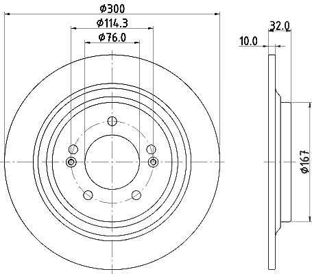 Hella 1x Bremsscheibe [Hersteller-Nr. 8DD355134-291] für Kia, Hyundai