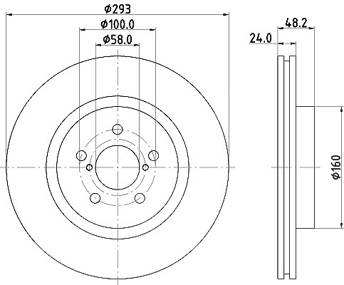Hella 1x Bremsscheibe [Hersteller-Nr. 8DD355134-221] für Subaru