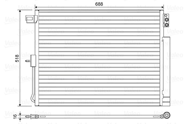 Valeo Kondensator, Klimaanlage [Hersteller-Nr. 822616] für Jeep, Dodge
