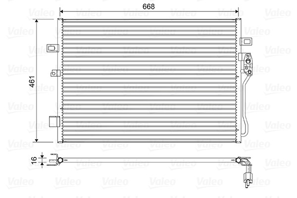 Valeo Kondensator, Klimaanlage [Hersteller-Nr. 822625] für Fiat, Dodge