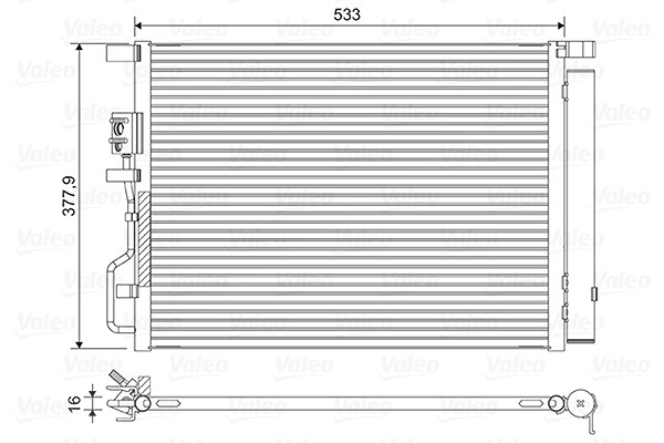 Valeo Kondensator, Klimaanlage [Hersteller-Nr. 822612] für Hyundai, Kia