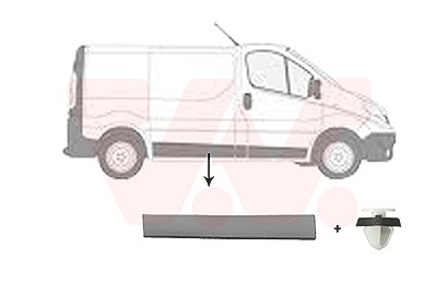 Van Wezel Zier-/Schutzleiste, Seitenwand [Hersteller-Nr. 4396406] für Nissan, Fiat, Renault, Opel