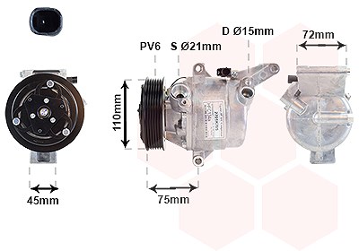 Van Wezel Kompressor, Klimaanlage [Hersteller-Nr. 2701K705] für Mazda