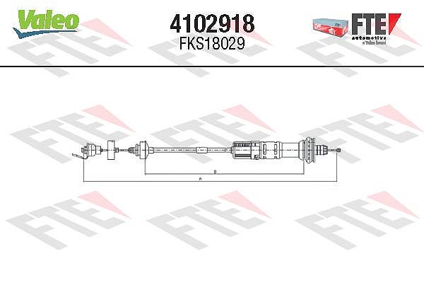 Fte Seilzug, Kupplungsbetätigung [Hersteller-Nr. 4102918] für Peugeot