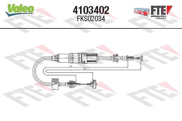 Fte Seilzug, Kupplungsbetätigung [Hersteller-Nr. 4103402] für VW, Seat