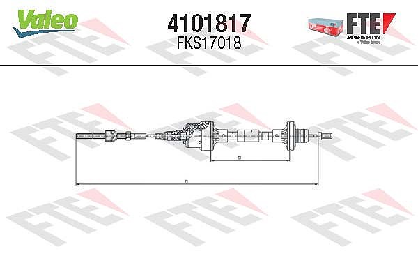 Fte Seilzug, Kupplungsbetätigung [Hersteller-Nr. 4101817] für Vauxhall, Opel
