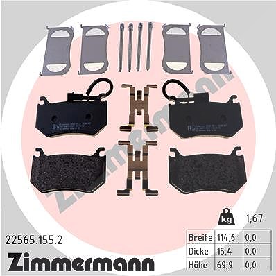 Zimmermann Bremsbelagsatz, Scheibenbremse [Hersteller-Nr. 22565.155.2] für Alfa Romeo