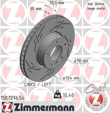 Zimmermann 1x Bremsscheibe Vorderachse Links [Hersteller-Nr. 150.1296.54] für BMW
