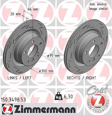 Zimmermann 1x Bremsscheibe [Hersteller-Nr. 150.3498.53] für BMW