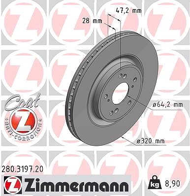 Zimmermann 1x Bremsscheibe [Hersteller-Nr. 280.3197.20] für Honda