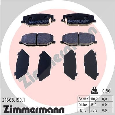 Zimmermann Bremsbelagsatz, Scheibenbremse [Hersteller-Nr. 21568.150.1] für Suzuki