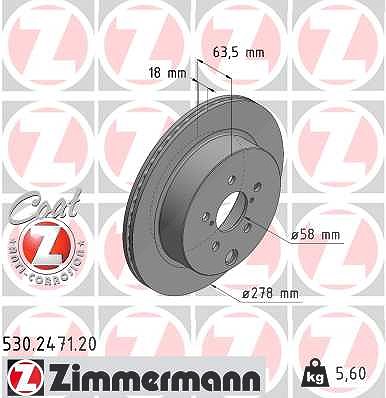 Zimmermann 1x Bremsscheibe [Hersteller-Nr. 530.2471.20] für Subaru