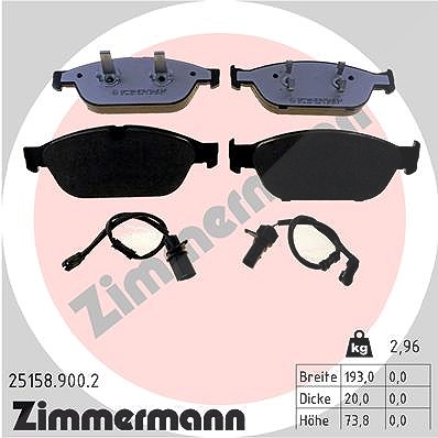 Zimmermann Bremsbelagsatz, Scheibenbremse [Hersteller-Nr. 25158.900.2] für Audi
