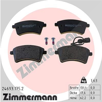 Zimmermann Bremsbelagsatz, Scheibenbremse [Hersteller-Nr. 24693.175.2] für Nissan, Renault