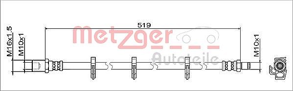 Metzger Autoteile Bremsschlauch [Hersteller-Nr. 4112047] für Iveco