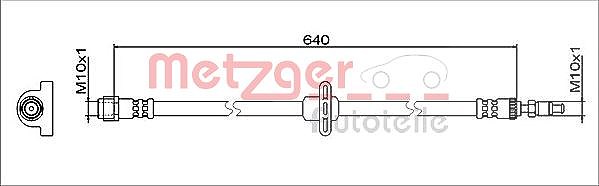 Metzger Autoteile Bremsschlauch [Hersteller-Nr. 4112083] für BMW