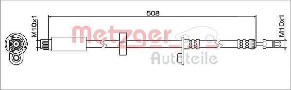 Metzger Autoteile Bremsschlauch [Hersteller-Nr. 4112027] für Citroën, Opel, Vauxhall