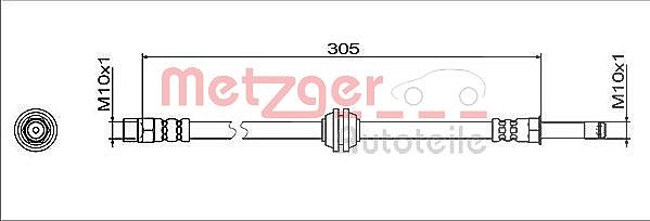 Metzger Autoteile Bremsschlauch [Hersteller-Nr. 4112065] für BMW, Rolls-royce