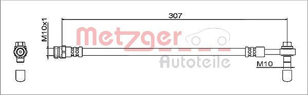 Metzger Autoteile Bremsschlauch [Hersteller-Nr. 4112041] für Audi