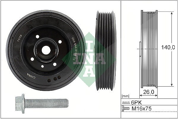 Schaeffler Ina Riemenscheibensatz, Kurbelwelle [Hersteller-Nr. 544015820] für VW, Seat, Audi, Skoda