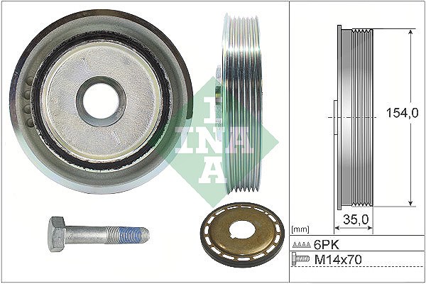 Schaeffler Ina Riemenscheibensatz, Kurbelwelle [Hersteller-Nr. 544011221] für Mitsubishi, Fiat, Peugeot, Ford, Lancia, Land Rover, Citroën