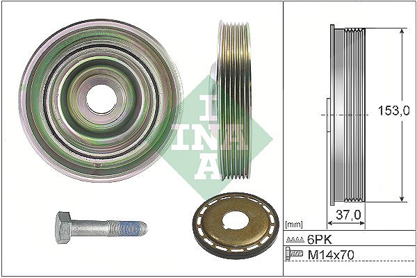 Schaeffler Ina Riemenscheibensatz, Kurbelwelle [Hersteller-Nr. 544009721] für Peugeot, Fiat, Ford Usa, Ds, Citroën, Ford, Lancia, Volvo