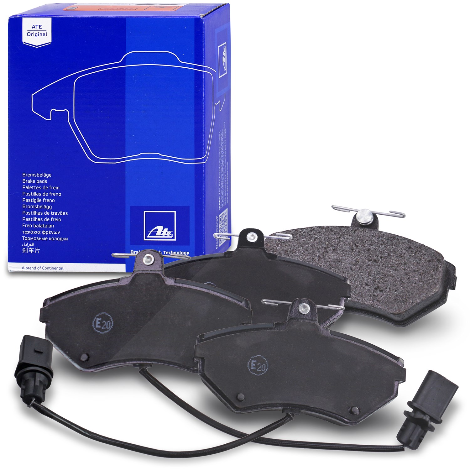 Ate Bremsbelagsatz mit Warnkontakt vorne [Hersteller-Nr. 13.0460-2837.2] für Seat, VW, Audi