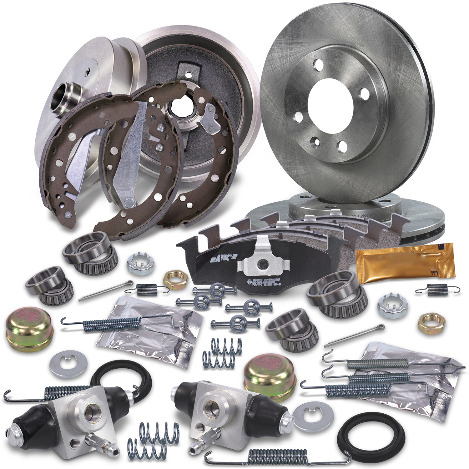 Bestprice Komplettset Bremsscheiben+Bremsbeläge Vorne+Hinten [Hersteller-Nr. 10604999] für VW, Seat