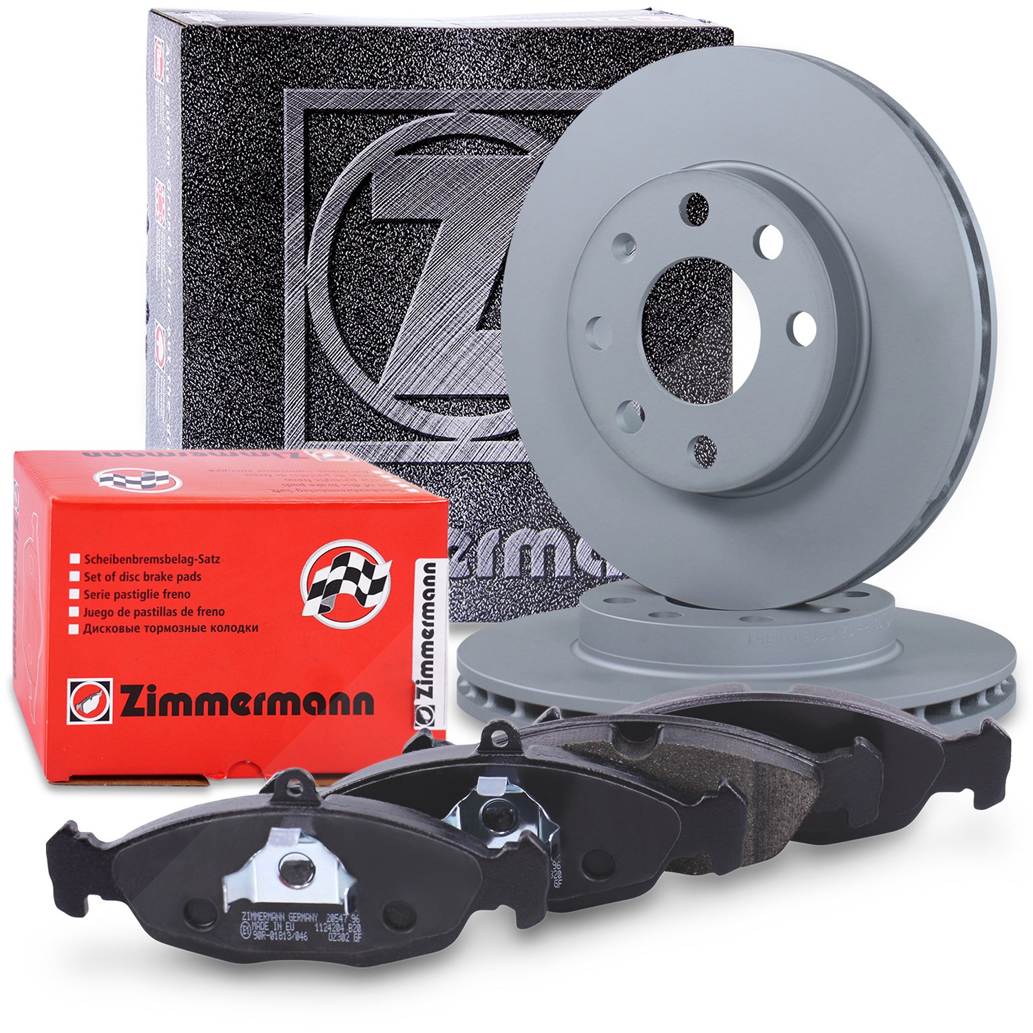 Zimmermann Bremsscheiben + Bremsbeläge Vorderachse [Hersteller-Nr. 10702134] für Opel, Daewoo