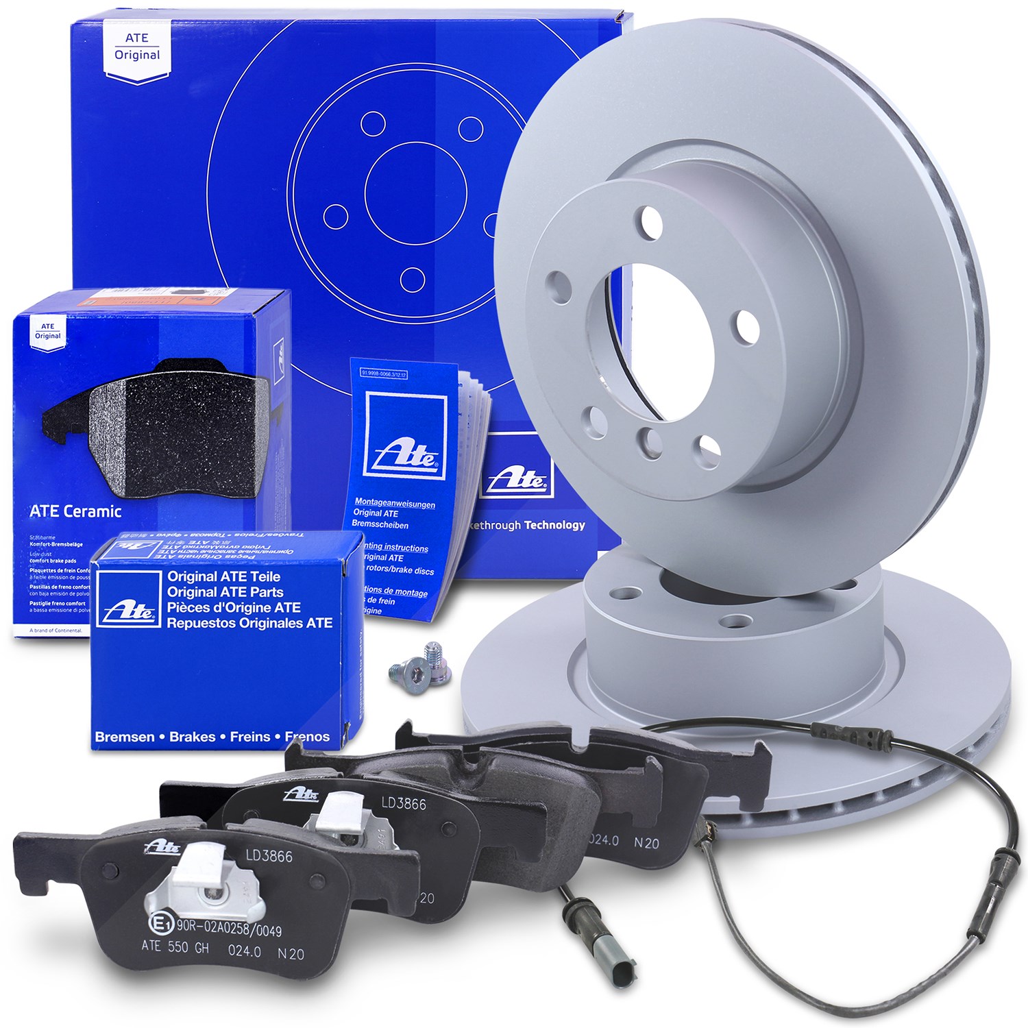 Ate Bremsscheiben+Ceramic Beläge+VWK Vorne Belüfte [Hersteller-Nr. 10698945] für BMW