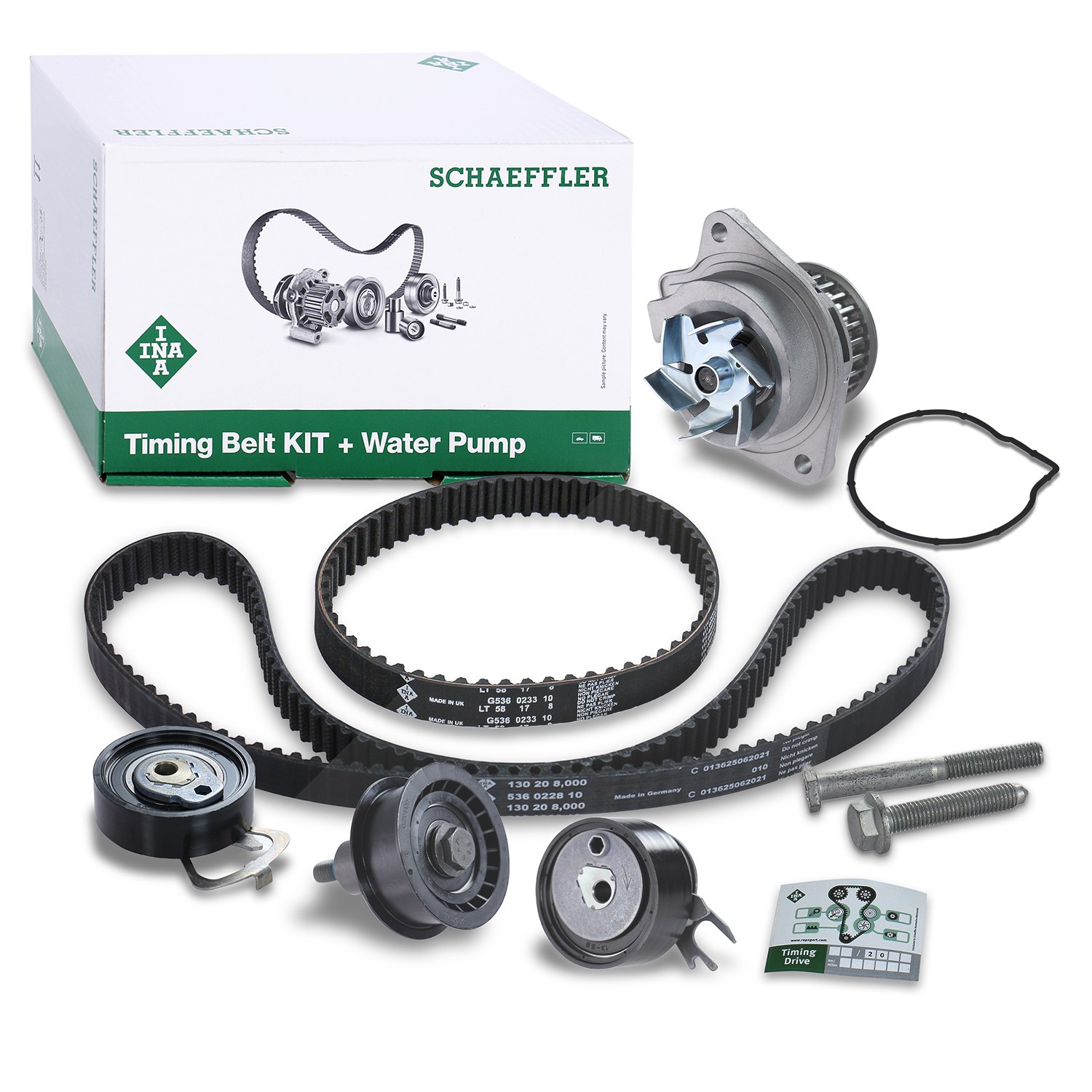 Schaeffler Ina Wasserpumpe + Zahnriemensatz [Hersteller-Nr. 530053830] für Seat, VW, Skoda