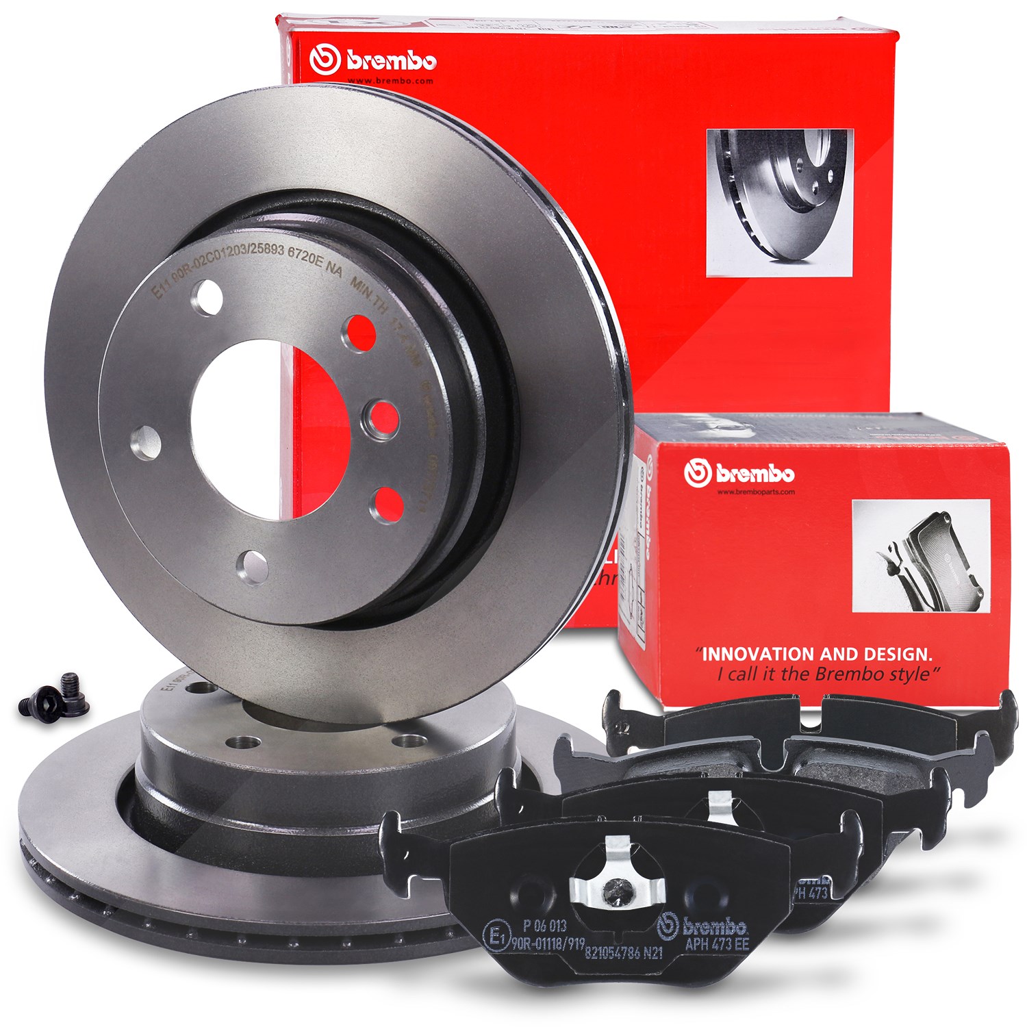 Brembo Bremsscheiben +Bremsbeläge hinten [Hersteller-Nr. 10698821] für BMW
