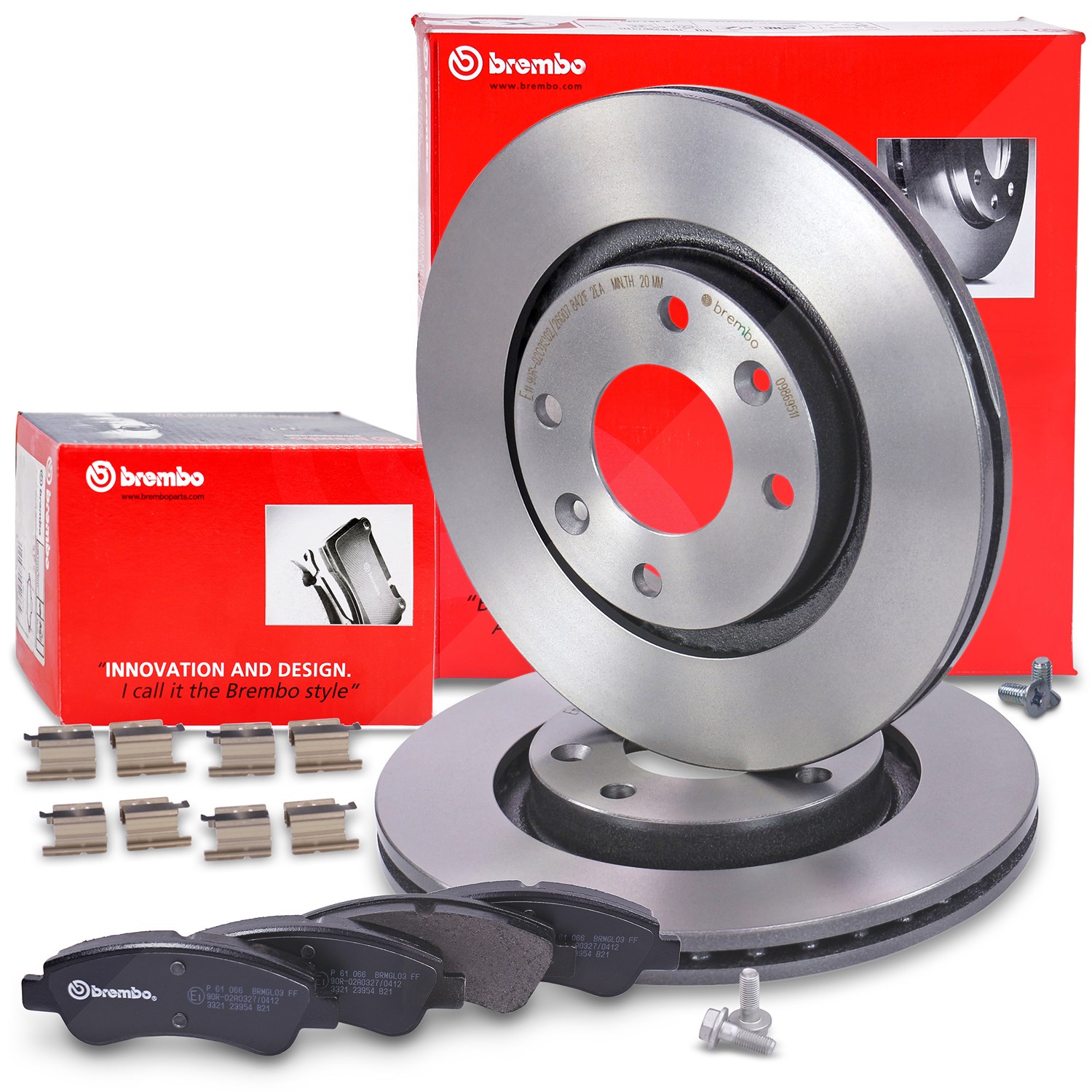 Brembo Bremsscheiben +Bremsbeläge vorne [Hersteller-Nr. 40435275] für Ds, Opel, Citroën, Vauxhall, Peugeot