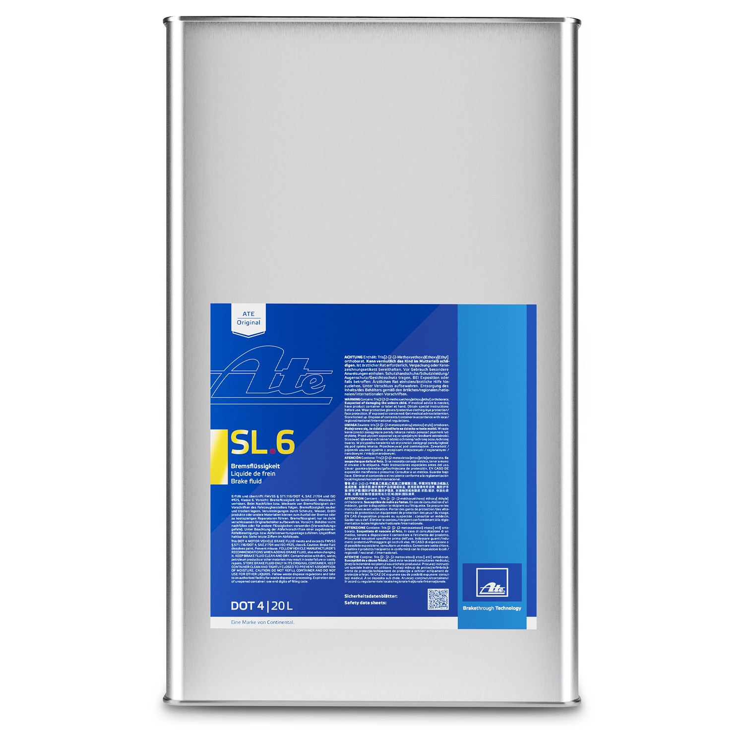 Ate 1x 20 Liter Bremsflüssigkeit SL6 DOT4 [Hersteller-Nr. 03.9901-6411.2]