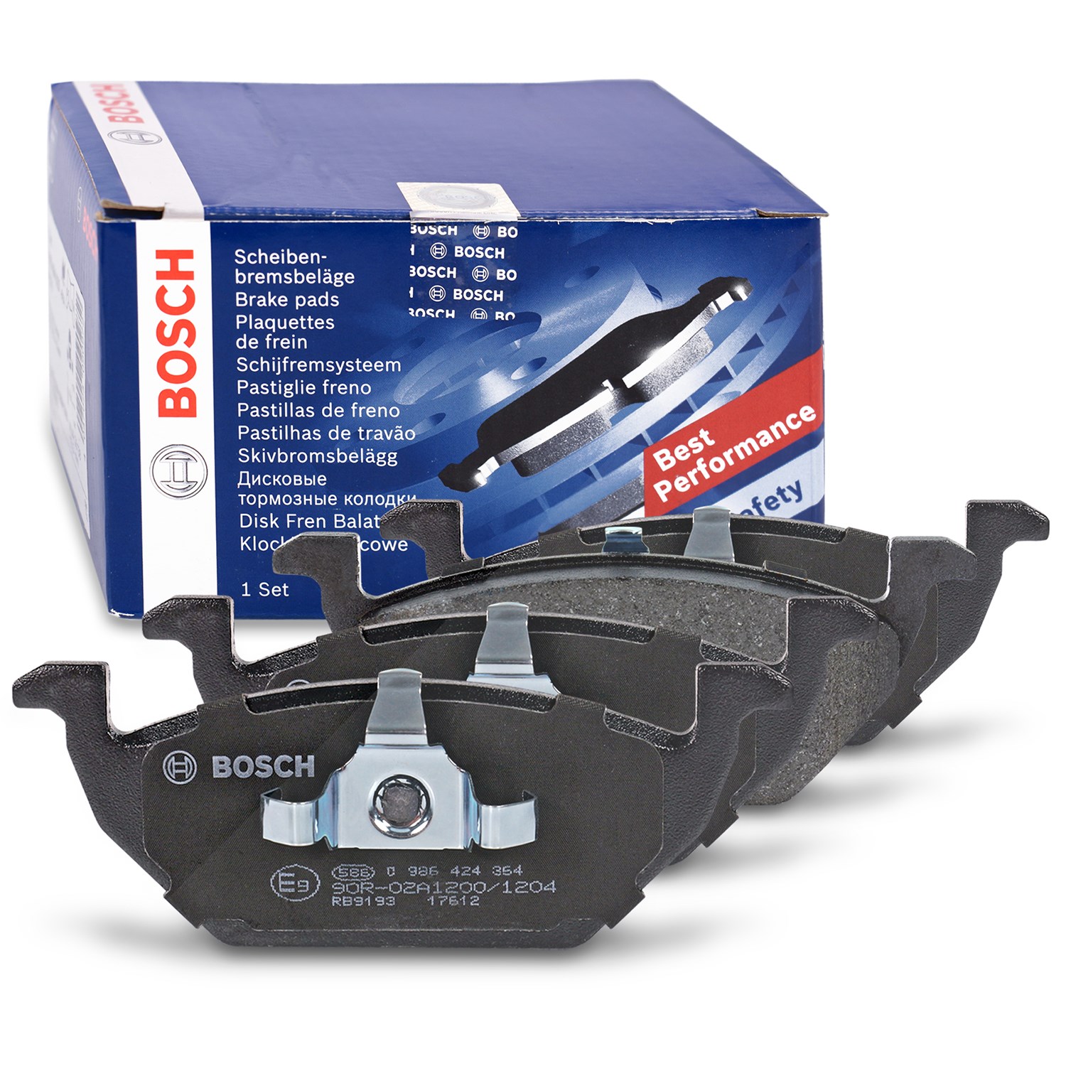Bosch Bremsbeläge vorne (Satz) [Hersteller-Nr. 0986424364] für VW, Seat, Skoda, Audi