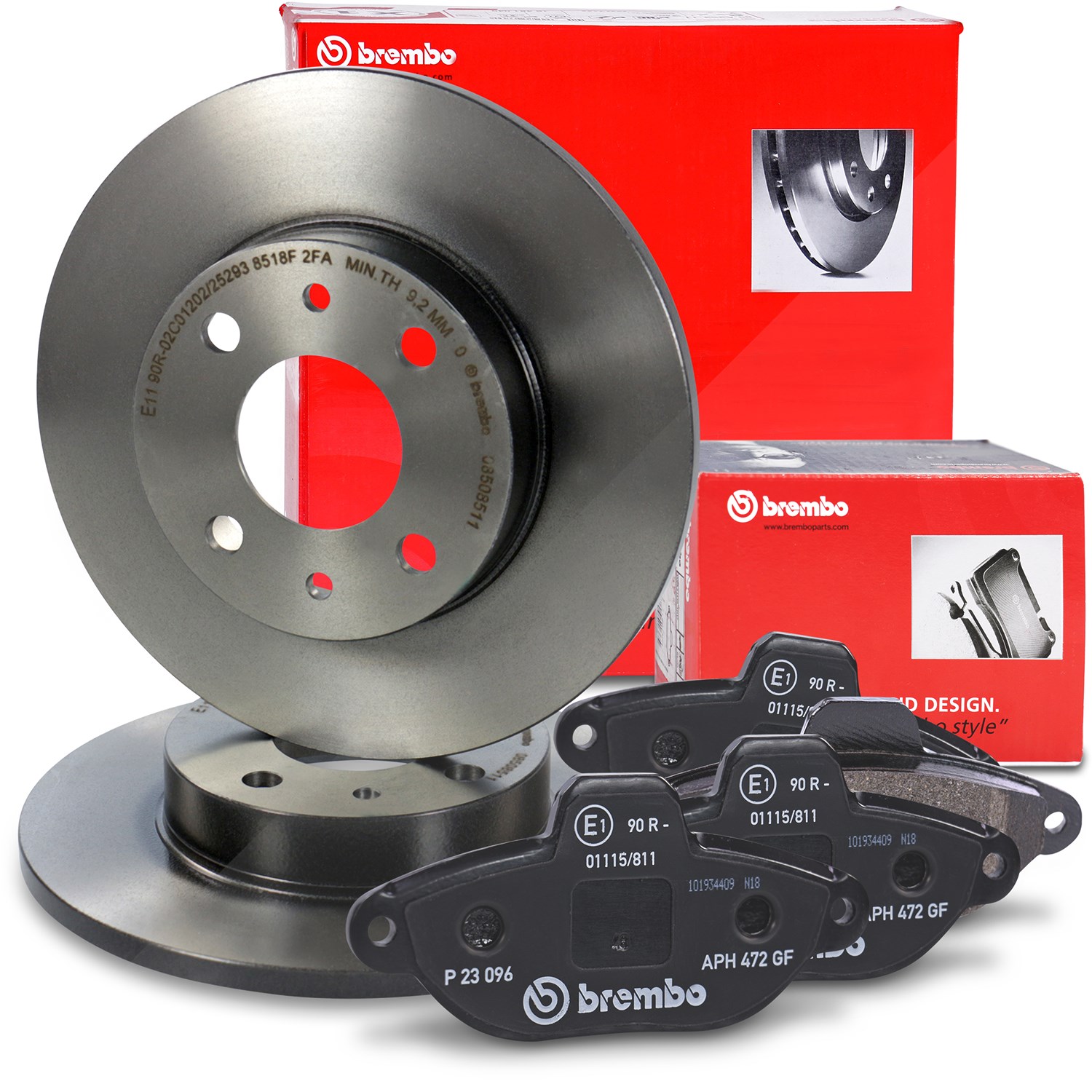 Brembo Coated Bremsscheiben + Bremsbeläge Vorne [Hersteller-Nr. 10697973] für Lancia, Fiat