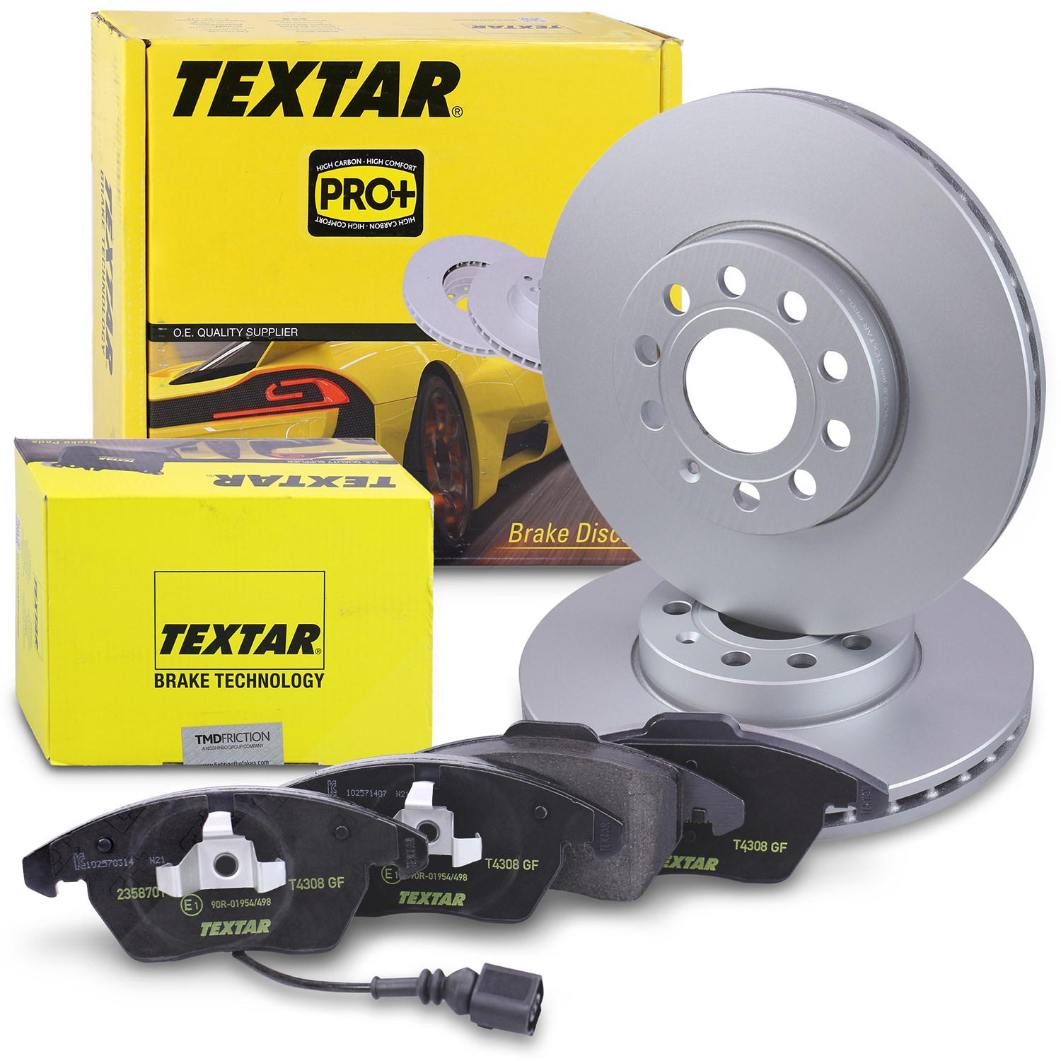 Textar Bremsscheiben + Bremsbeläge mit VWK Vorne [Hersteller-Nr. 40378687] für Seat, Skoda, VW, Audi
