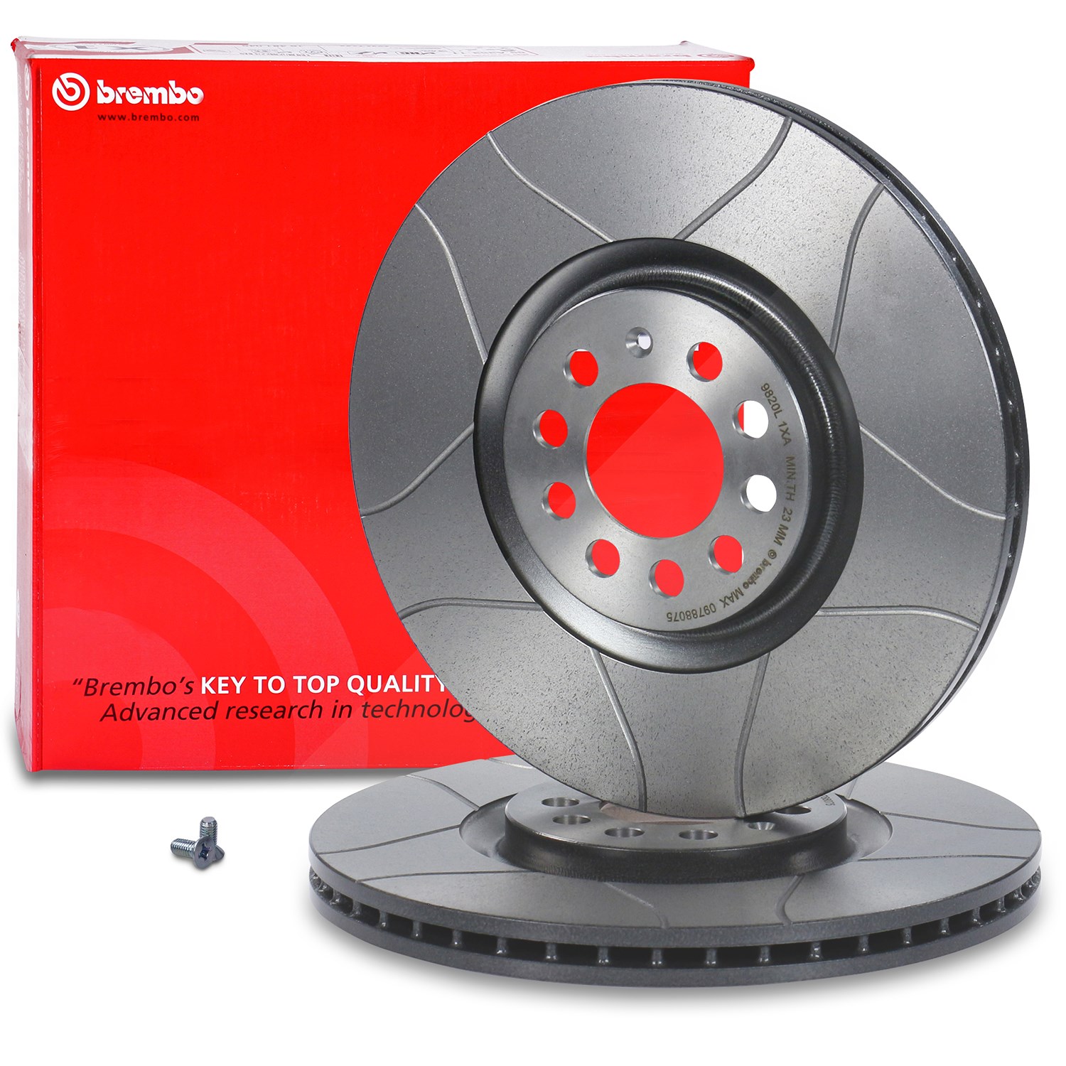 Brembo Bremsscheibe Sport Max Vorne Belüftet [Hersteller-Nr. 09.7880.75] für VW, Audi, Skoda, Seat