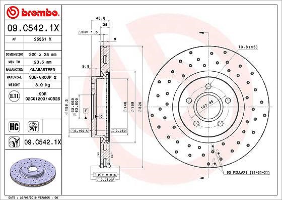 Brembo Bremsscheibe 09.C542.1x, 1 Stück - Bild 8