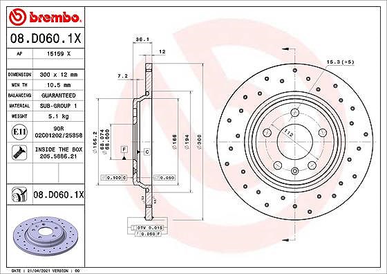 Brembo Bremsscheibe 08.D060.1x, 1 Stück - Bild 6