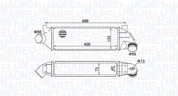 Magneti Marelli Ladeluftkühler [Hersteller-Nr. 351319204940] für Ford