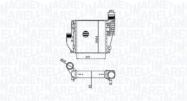 Magneti Marelli Ladeluftkühler [Hersteller-Nr. 351319205330] für Vauxhall, Opel, Citroën, Peugeot, Ds