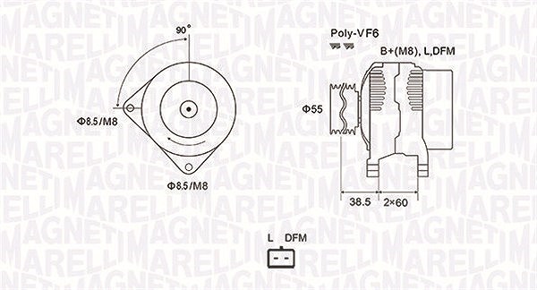 Magneti Marelli Generator [Hersteller-Nr. 063731933010] für Renault, Dacia, Nissan