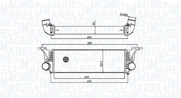 Magneti Marelli Ladeluftkühler [Hersteller-Nr. 351319205500] für Iveco
