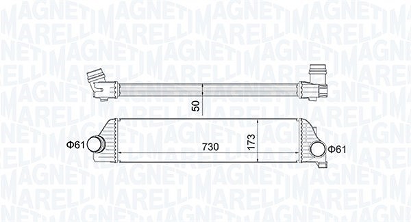 Magneti Marelli Ladeluftkühler [Hersteller-Nr. 351319205410] für Opel, Renault, Nissan, Vauxhall