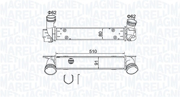 Magneti Marelli Ladeluftkühler [Hersteller-Nr. 351319204880] für BMW