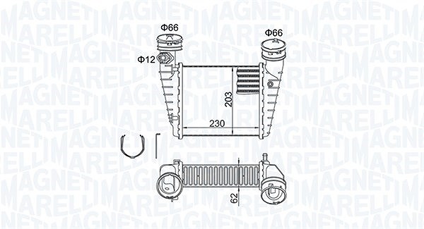 Magneti Marelli Ladeluftkühler [Hersteller-Nr. 351319205190] für Skoda, VW